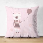 - Suet-K-4412 - Realhomes Realhomes Çift Taraflı Özel Tasarımlı Dijital Baskılı Çocuk Odası Süet Yastık Kırlent Kılıfı Realhomes