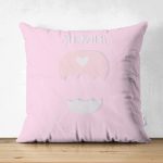 - Suet-K-4442p - Realhomes Çift Taraflı Pembe Zeminde Uçan Balon Desenli Bebek Odası Süet Yastık Kırlent Kılıfı Realhomes