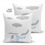 - Suet-K-4444g-1 - Realhomes Çift Taraflı Beyaz Zeminde Helikopter Tasarımlı Bebek Odası Süet Yastık Kırlent Kılıfı Realhomes
