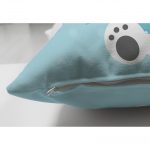 - Suet-K-4455-2 - Realhomes Çift Taraflı Mavi Zeminde Ayıcık Desenli Dijtal Baskılı Bebek Odası Süet Yastık Kırlent Kılıfı Realhomes