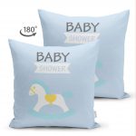 - Suet-K-4465m-1 - Realhomes  Çift Taraflı Mavi Zeminde Bebek Arabası Desenli Bebek Odası Süet Yastık Kırlent Kılıfı Realhomes