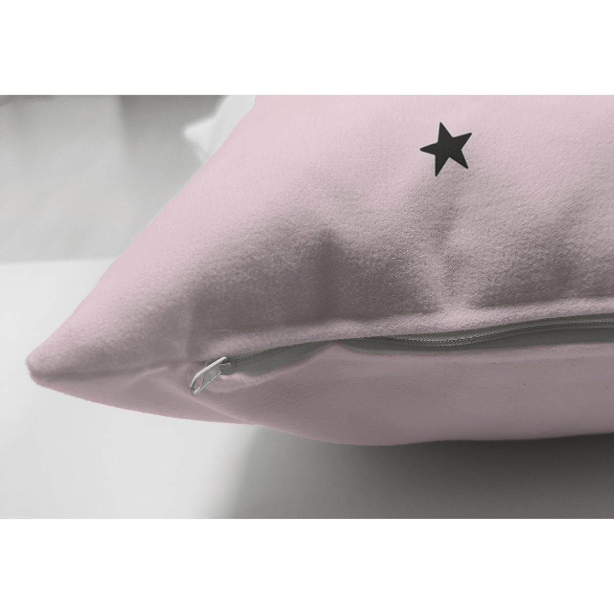 Çift Taraflı Pembe Zeminde Little Star Yıldız Tasarımlı Bebek Odası Süet Yastık Kırlent Kılıfı Realhomes