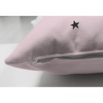 - Suet-K-4481-2 - Realhomes Çift Taraflı Pembe Zeminde Little Star Yıldız Tasarımlı Bebek Odası Süet Yastık Kırlent Kılıfı Realhomes
