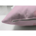 Çift Taraflı Pembe Zeminde Sevimli Geyik Tasarımlı Bebek Odası Süet Yastık Kırlent Kılıfı Realhomes