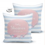 - Suet-K-4510m-1 - Realhomes Çift Taraflı Mavi Beyaz Çizgili Özel Tasarımlı Bebek Odası Süet Yastık Kırlent Kılıfı Realhomes