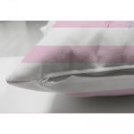 Çift Taraflı Pembe Beyaz Çizgili Özel Tasarımlı Bebek Odası Süet Yastık Kırlent Kılıfı Realhomes