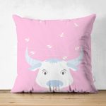 - Suet-K-4516p - Realhomes  Realhomes Çift Taraflı Özel Tasarımlı Dijital Baskılı Çocuk Odası Süet Yastık Kırlent Kılıfı Realhomes