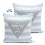- Suet-K-4556m-1 - Realhomes Çift Taraflı Happy Birthday To You Tasarımlı Dijital Baskılı Bebek Odası Süet Yastık Kırlent Kılıfı Realhomes