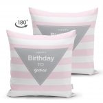 - Suet-K-4558-1 - Realhomes  Çift Taraflı Happy Birthday To You Tasarımlı Dijital Baskılı Bebek Odası Süet Yastık Kırlent Kılıfı Realhomes