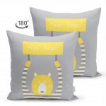 - Suet-K-4583-1 - Realhomes Çift Taraflı Pembe Zeminde Unicorn Geyikler Tasarımlı Çocuk Odası Süet Yastık Kırlent Kılıfı Realhomes