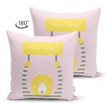 - Suet-K-4584-1 - Realhomes Çift Taraflı Gri Zeminde Unicorn Geyikler Tasarımlı Çocuk Odası Süet Yastık Kırlent Kılıfı Realhomes