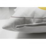 - Suet-K-4585-2 - Realhomes Çift Taraflı Sarı Kuş Motifli Dijital Baskılı Çocuk Odası Süet Yastık Kırlent Kılıfı Realhomes