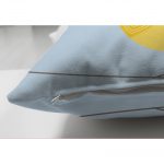 - Suet-K-4585m-2 - Realhomes Çift Taraflı Mavi Zeminde Sarı Kuş Motifli Dijital Baskılı Çocuk Odası Süet Yastık Kırlent Kılıfı Realhomes