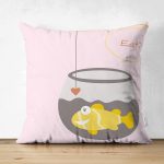 Çift Taraflı Pembe Zeminde Akvaryum Temalı Çocuk Odası Süet Yastık Kırlent Kılıfı Realhomes