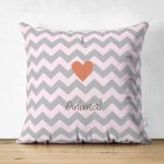 - Suet-K-4593 - Realhomes Çift Taraflı Pembe Gri Zigzaglı I Love Animal Desenli Çocuk Odası Süet Yastık Kırlent Kılıfı Realhomes