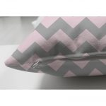 - Suet-K-4593-2 - Realhomes Çift Taraflı Pembe Gri Zigzaglı I Love Animal Desenli Çocuk Odası Süet Yastık Kırlent Kılıfı Realhomes