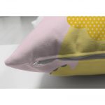 Çift Taraflı Pembe Zeminde Uçan Balonlar ve Fil Desenli Çocuk Odası Süet Yastık Kırlent Kılıfı Realhomes