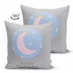 - Suet-K-4599-1 - Realhomes Çift Taraflı Pembe Zeminde Uçan Balonlar ve Fil Desenli Çocuk Odası Süet Yastık Kılıfı Realhomes