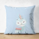 - Suet-K-4613m - Realhomes Realhomes Çift Taraflı Özel Tasarımlı Dijital Baskılı Çocuk Odası Süet Yastık Kırlent Kılıfı Realhomes