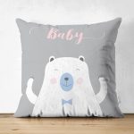 - Suet-K-4643 - Realhomes Realhomes Çift Taraflı Özel Tasarımlı Dijital Baskılı Çocuk Odası Süet Yastık Kırlent Kılıfı Realhomes