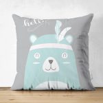 - Suet-K-4649 - Realhomes Realhomes Çift Taraflı Özel Tasarımlı Dijital Baskılı Çocuk Odası Süet Yastık Kırlent Kılıfı Realhomes