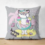 - Suet-K-4682 - Realhomes Realhomes Çift Taraflı Özel Tasarımlı Dijital Baskılı Çocuk Odası Süet Yastık Kırlent Kılıfı Realhomes