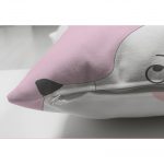 - Suet-K-4812-2 - Realhomes Çift Taraflı Sevimli Sirk Tavşanı Çocuk Odası Süet Yastık Kırlent Kılıfı Realhomes