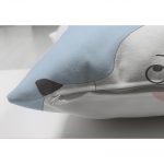 - Suet-K-4814-2 - Realhomes Çift Taraflı Sevimli Sirk Tavşanı Çocuk Odası Süet Yastık Kırlent Kılıfı Realhomes