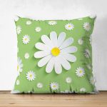 - Suet-K-4840 - Realhomes Realhomes Çift Taraflı Papatya Desenli Dijital Baskılı Modern Süet Yastık Kılıfı Realhomes