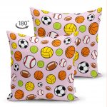 - Suet-K-4847-1 - Realhomes Realhomes Çift Taraflı Spor Topları Dijital Baskılı Modern Süet Yastık Kılıfı Realhomes