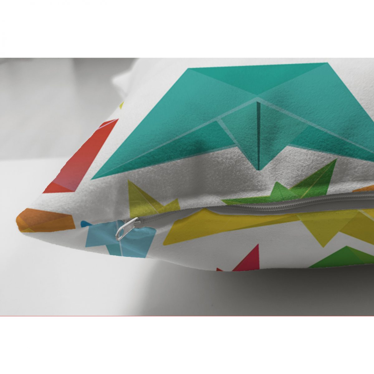 Realhomes Çift Taraflı Origami Gemiler Dijital Baskılı Modern Süet Yastık Kılıfı Realhomes
