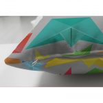 - Suet-K-4849-2 - Realhomes  Realhomes Çift Taraflı Origami Gemiler Dijital Baskılı Modern Süet Yastık Kılıfı Realhomes