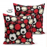 - Suet-K-4853-1 - Realhomes Realhomes Çift Taraflı Spor Topları Dijital Baskılı Modern Süet Yastık Kılıfı Realhomes