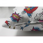 Realhomes Çift Taraflı Süperman Desenli Dijital Baskılı Modern Süet Kırlent Kılıfı Realhomes