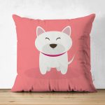 - Suet-K-4867 - Realhomes  Realhomes Çift Taraflı Köpek Desenli Dijital Baskılı Modern Süet Kırlent Kılıfı Realhomes