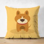 Realhomes Çift Taraflı Köpek Desenli Dijital Baskılı Modern Süet Kırlent Kılıfı Realhomes