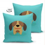 - Suet-K-4886-1 - Realhomes  Realhomes Çift Taraflı Köpek Desenli Dijital Baskılı Modern Süet Kırlent Kılıfı Realhomes