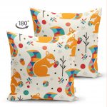 - Suet-K-4890-1 - Realhomes Realhomes Çift Taraflı Fındık Kurdu Sincap Dijital Baskılı Modern Süet Kırlent Kılıfı Realhomes