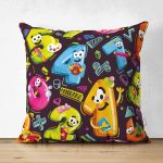 - Suet-K-4896 - Realhomes  Realhomes Çift Taraflı Renkli Sayılar Dijital Baskılı Modern Süet Kırlent Kılıfı Realhomes