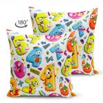 Realhomes Çift Taraflı Renkli Sayılar Dijital Baskılı Modern Süet Kırlent Kılıfı Realhomes