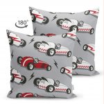 - Suet-K-4906-1 - Realhomes  Realhomes Çift Taraflı Yarış Arabalı Dijital Baskılı Modern Süet Kırlent Kılıfı Realhomes