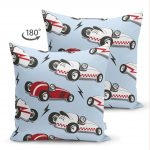 - Suet-K-4908-1 - Realhomes Realhomes Çift Taraflı Yarış Arabalı Dijital Baskılı Modern Süet Kırlent Kılıfı Realhomes