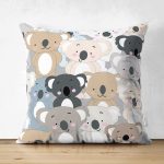 Realhomes Çift Taraflı Ayıcıklar Dijital Baskılı Modern Süet Kırlent Kılıfı Realhomes