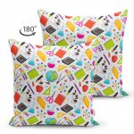 Realhomes Çift Taraflı Matematik Gereçli Dijital Baskılı Modern Süet Yastık Kılıfı Realhomes