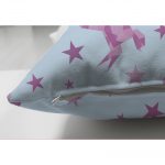 - Suet-K-4940-2 - Realhomes Realhomes Çift Taraflı Mavi Zeminde Pembe Yıldız Dijital Baskılı Modern Süet Yastık Kılıfı Realhomes