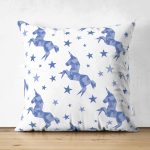 Realhomes Çift Taraflı Beyaz Zeminde Pembe Yıldız Dijital Baskılı Modern Süet Yastık Kılıfı Realhomes