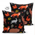 - Suet-K-4948-1 - Realhomes Realhomes Çift Taraflı Sevimli Hayvanlar Desenli Dijital Baskılı Modern Süet Yastık Kılıfı Realhomes