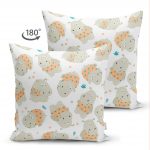 - Suet-K-4961-1 - Realhomes Realhomes Çift Taraflı Dijital Baskılı Modern Süet Kırlent Kılıfı Realhomes