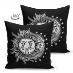 - Suet-K-5001-1 - Realhomes Güneş Ay Yıldızlı Çift Taraflı Dekoratif Süet Kırlent Kılıfı Realhomes