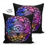 - Suet-K-5009siyah-1 - Realhomes  Realhomes Çift Taraflı Siyah Zeminde Renkli Üçüncü Göz Motifli Süet Kırlent Kılıfı Realhomes